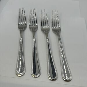 4 Dinner Forks Swedish Lodge Lenox 8 3/8" Stainless 18/10
